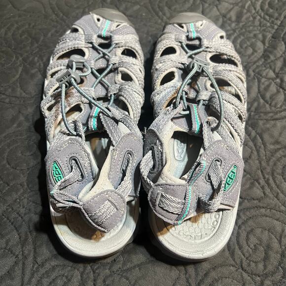 Keen Whisper Women’s Hiking Walking Sandals - Size 8.5, Gray / Peacock - Picture 4 of 9